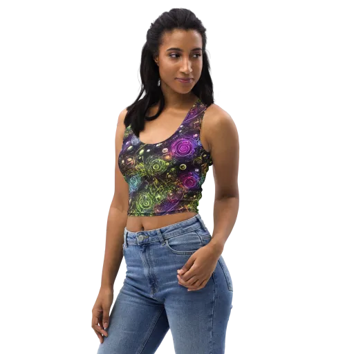Neon Rosarium on a Crop Top