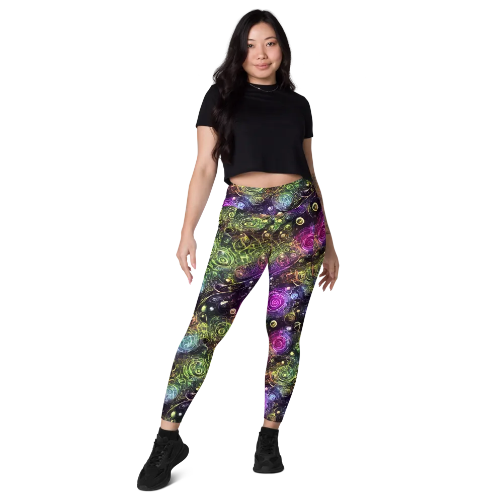 Neon Rosarium on Leggings with Pockets — Front