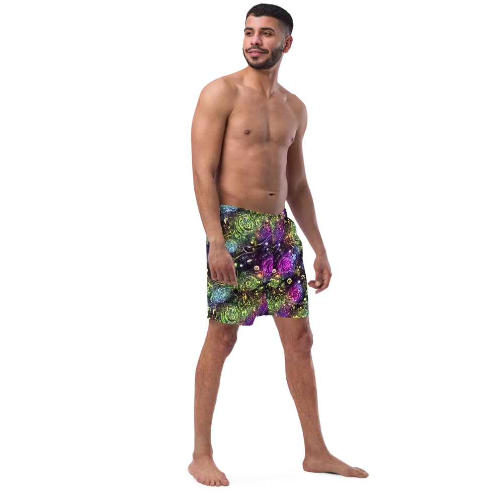 Neon Rosarium on Swim Trunks — Right Front