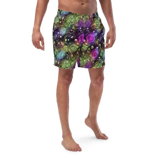 Neon Rosarium on a Swim Trunks