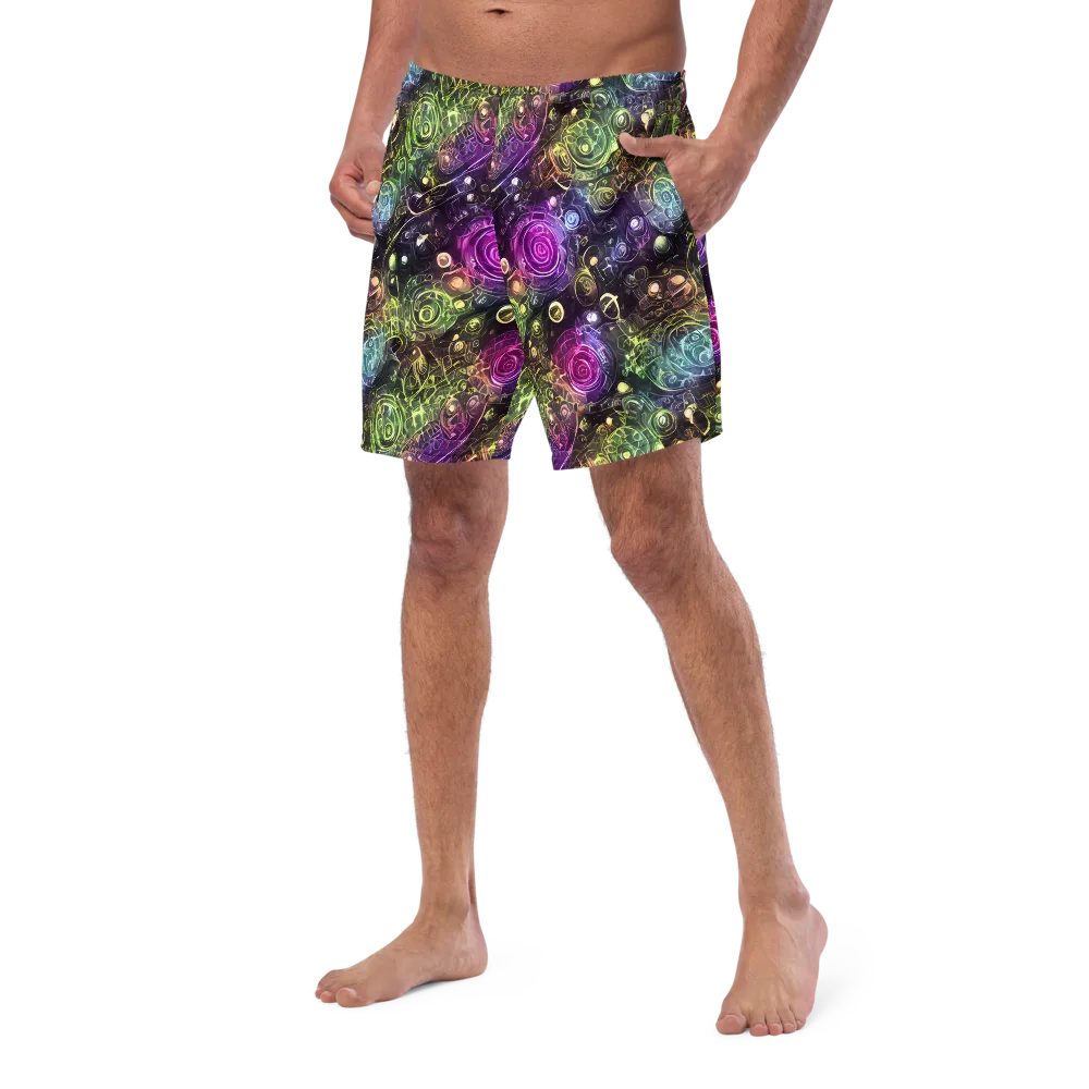 Neon Rosarium on Swim Trunks — Left Front