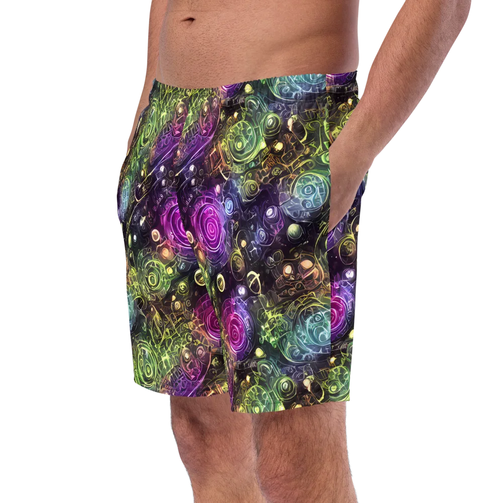 Neon Rosarium on Swim Trunks — Left Front