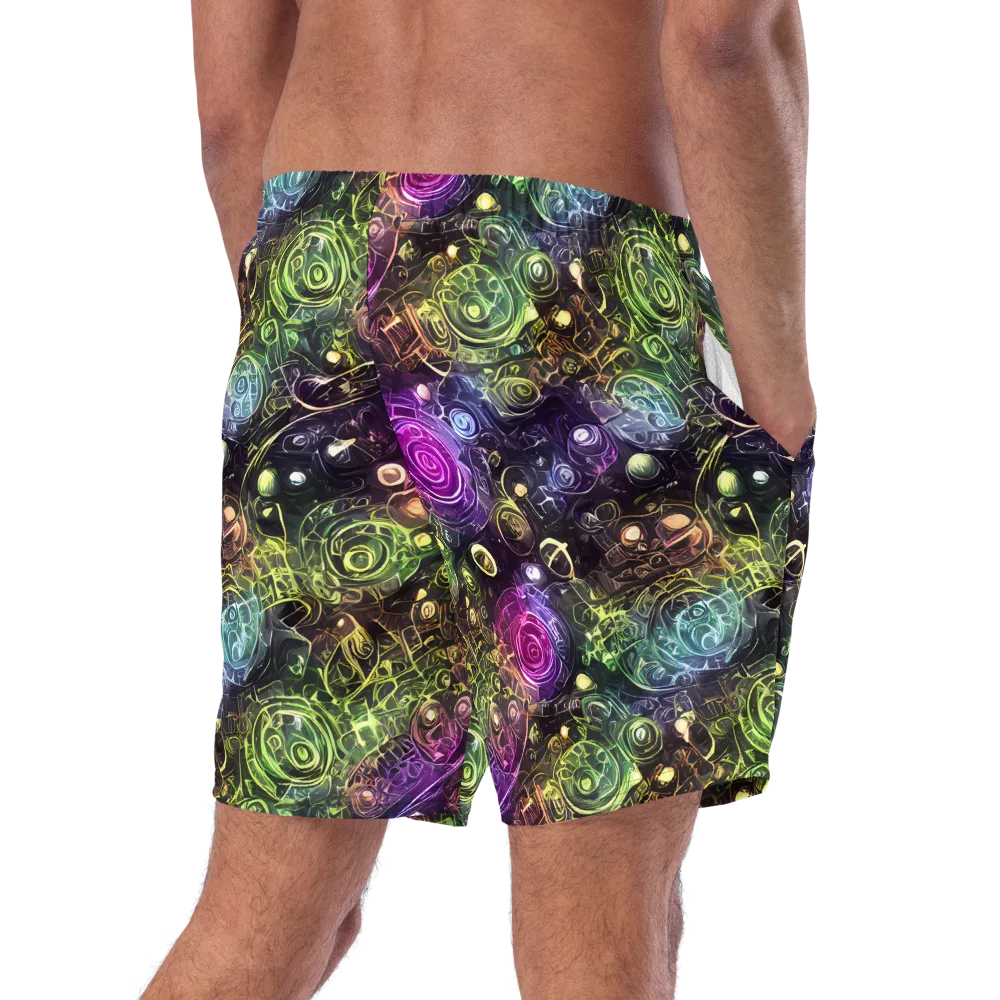 Neon Rosarium on Swim Trunks — Right Back