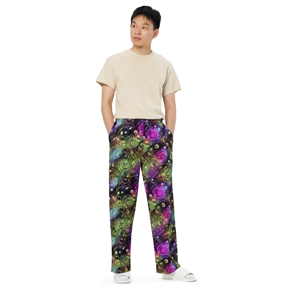 Neon Rosarium on Wide-Leg Pants — Front
