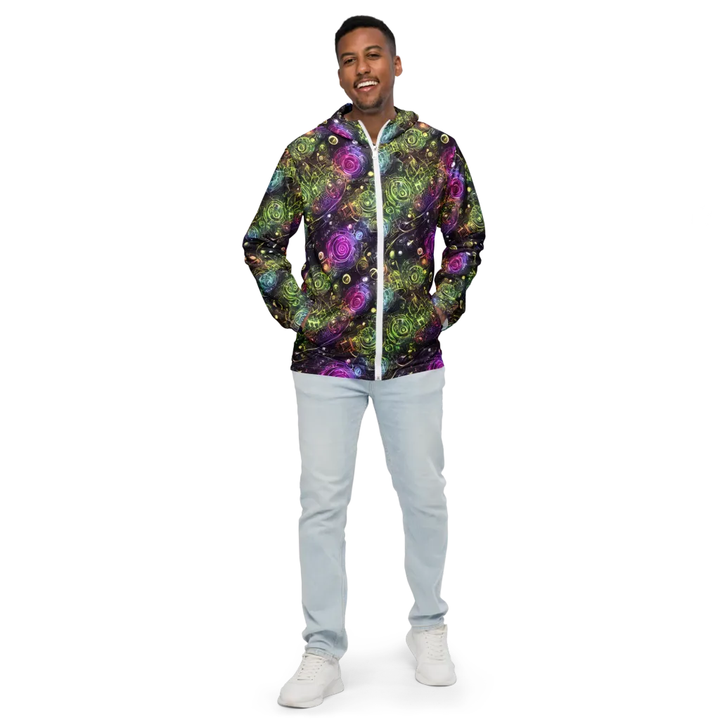 Neon Rosarium on Men's Windbreaker — Front