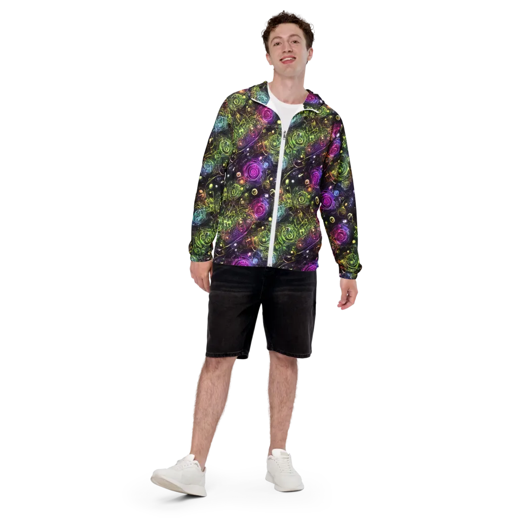 Neon Rosarium on Men's Windbreaker — Front