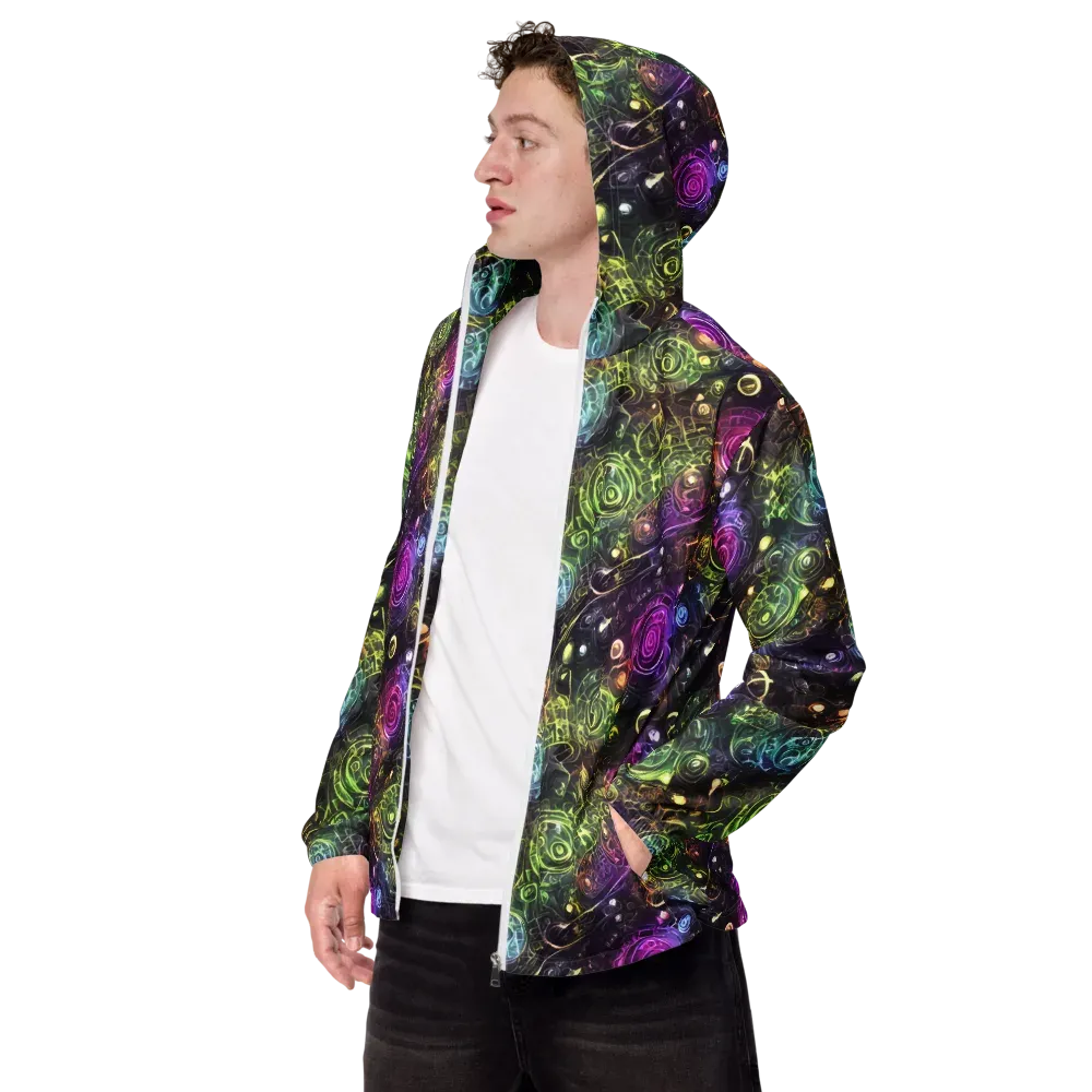 Neon Rosarium on Men's Windbreaker — Left Front