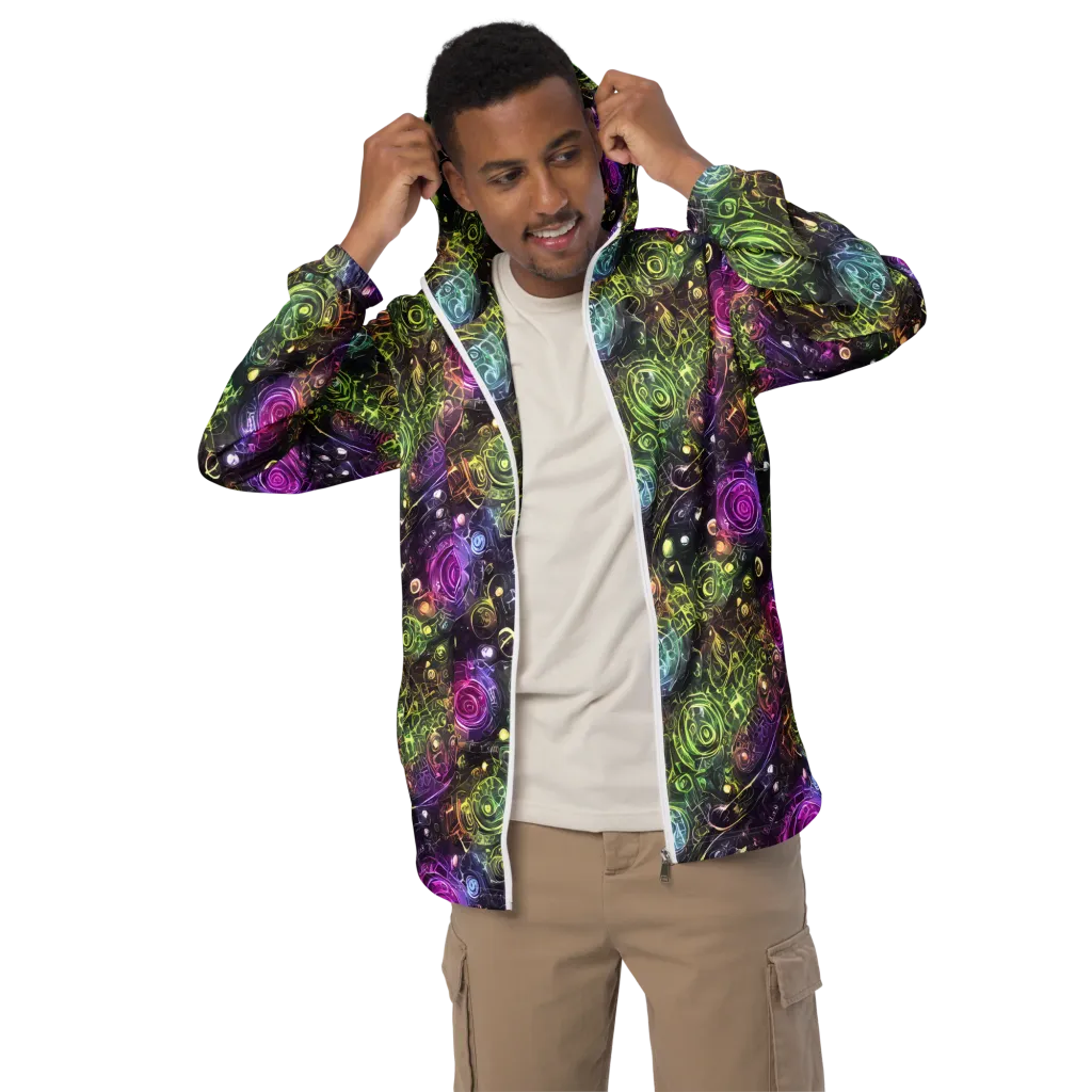Neon Rosarium on Men's Windbreaker — Front