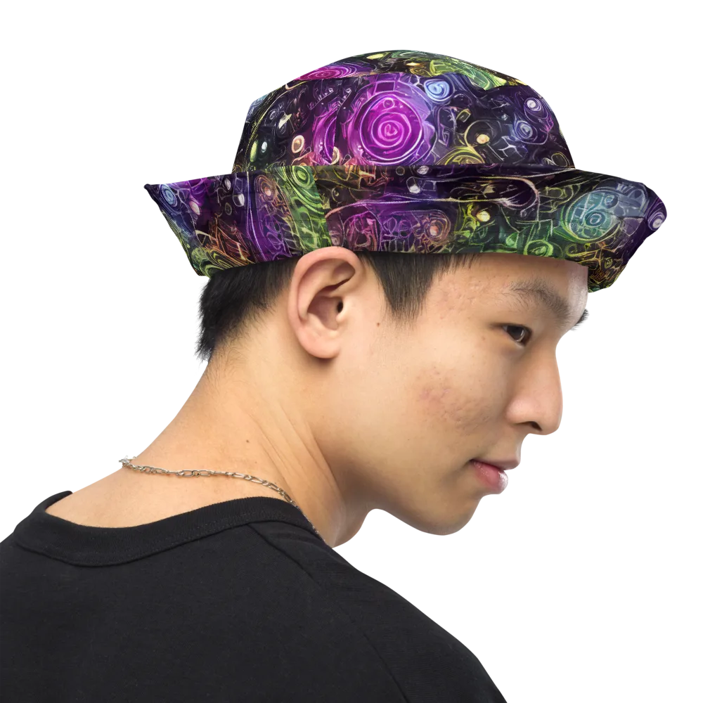 Neon Rosarium on Reversible Bucket Hat — Right Outside