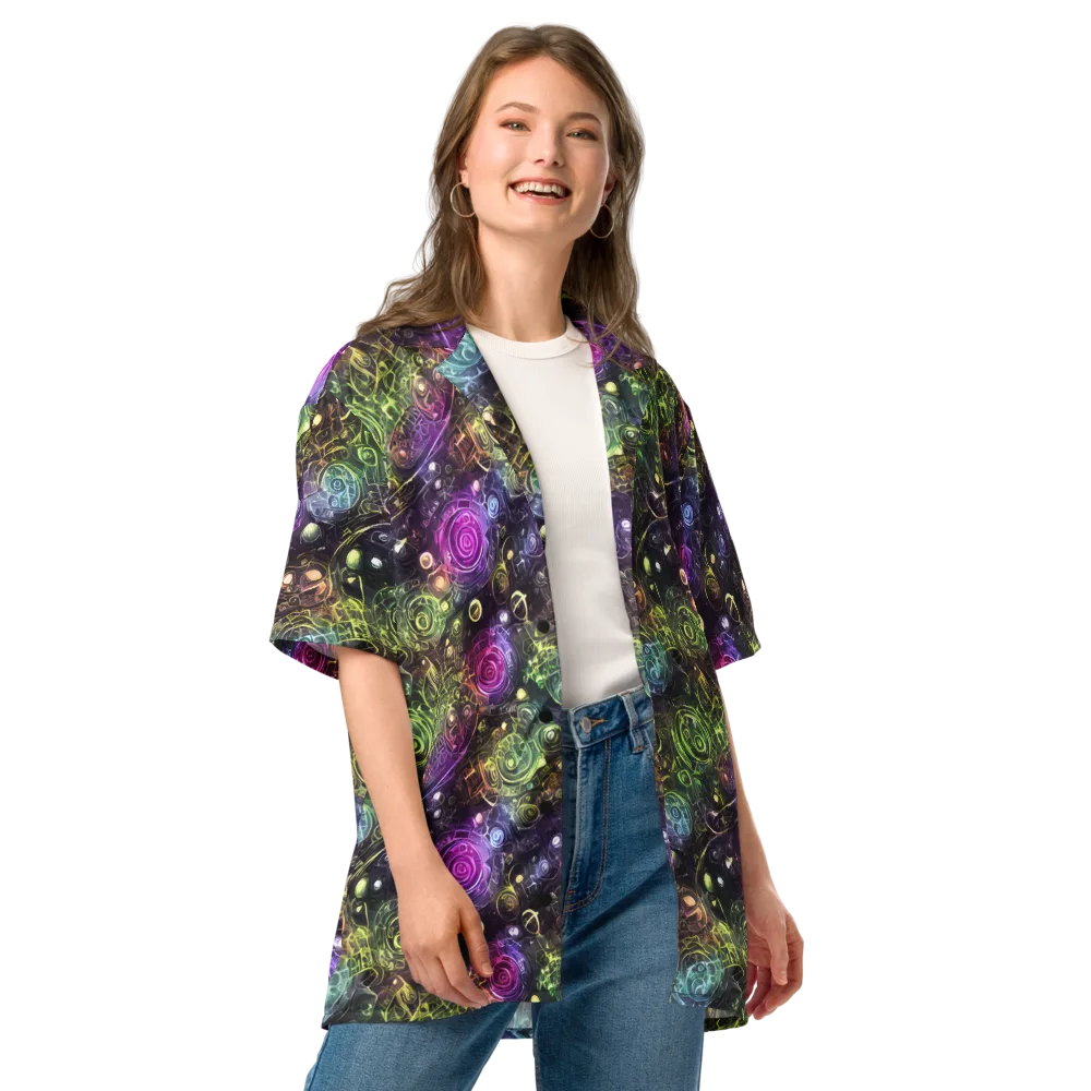 Neon Rosarium on Button Shirt — Front