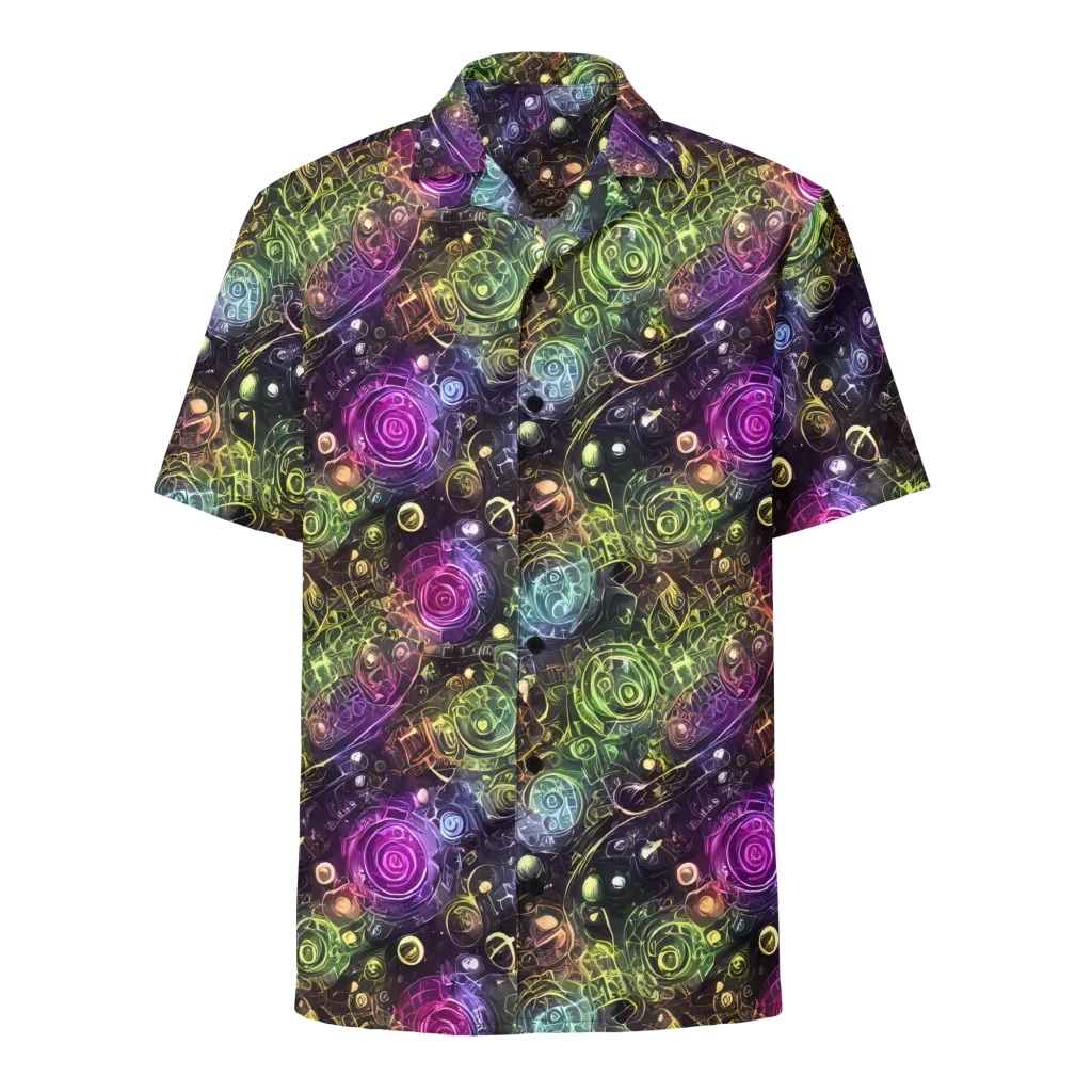 Neon Rosarium on Button Shirt — Front