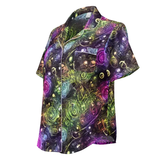 Neon Rosarium on a Women's Short Sleeve Pajama Top
