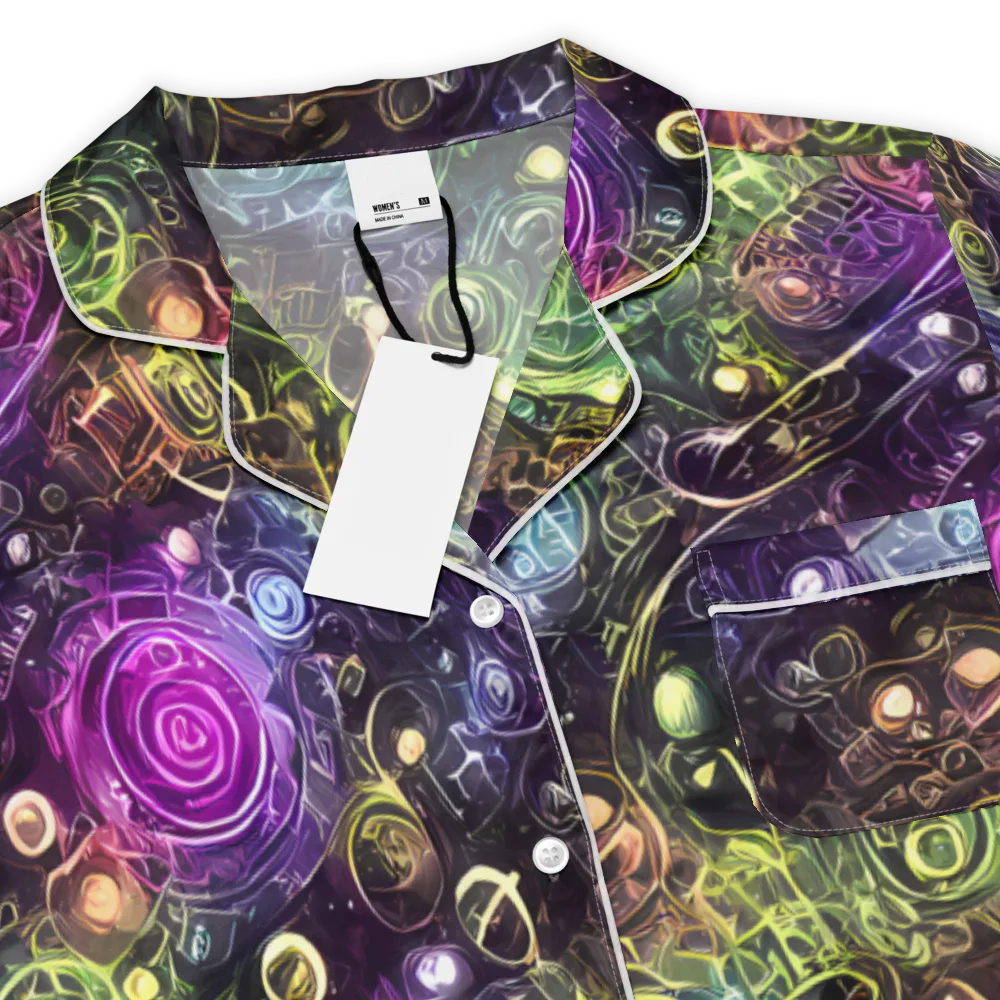 Neon Rosarium on Women's Short Sleeve Pajama Top — Product details