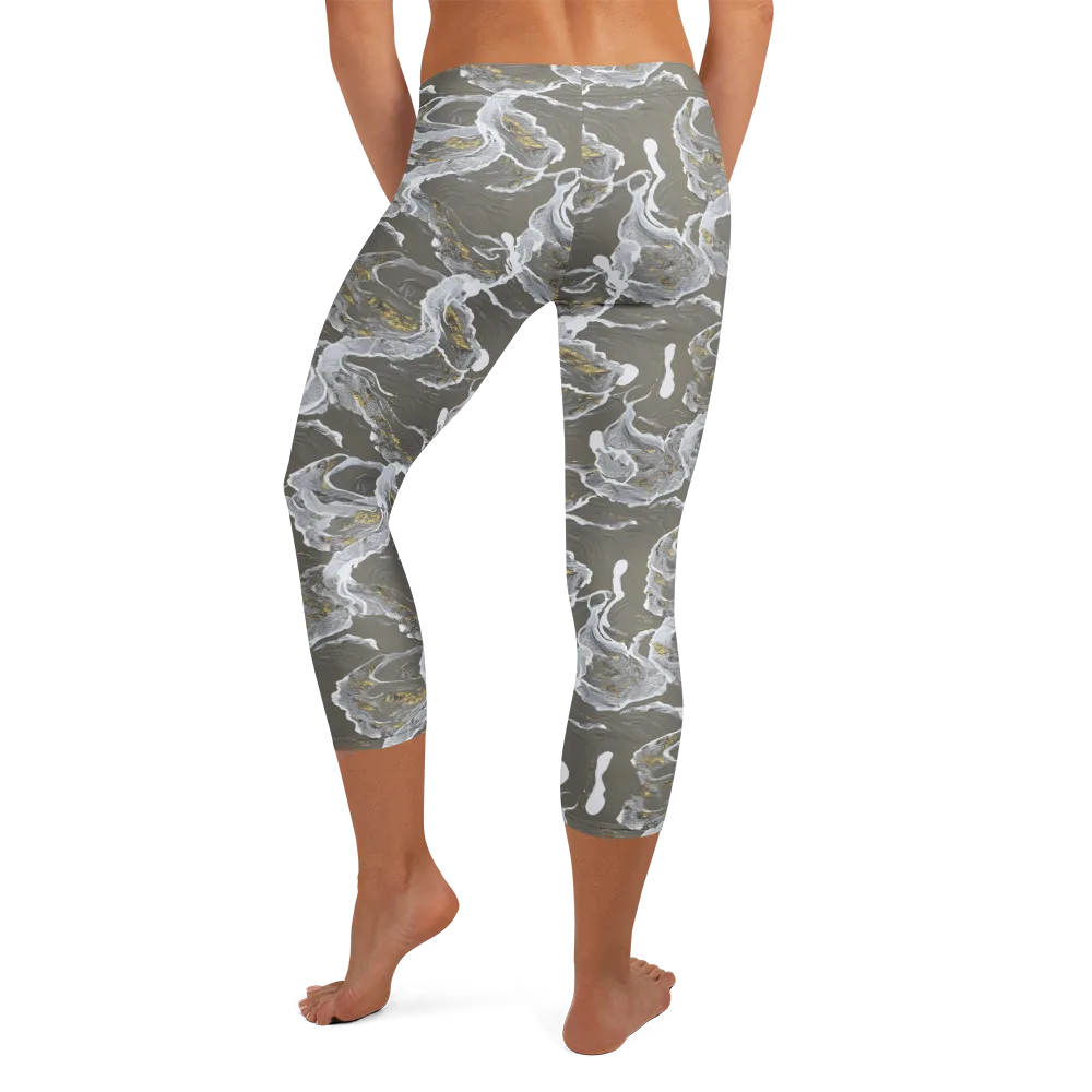 Gilded Koi on Capri Leggings — Back
