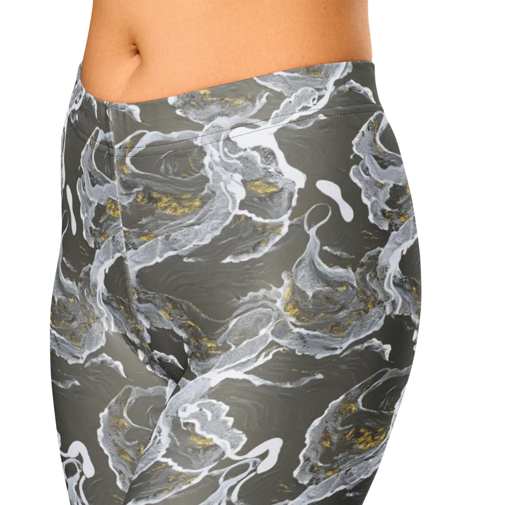 Gilded Koi on Capri Leggings — Zoomed-in