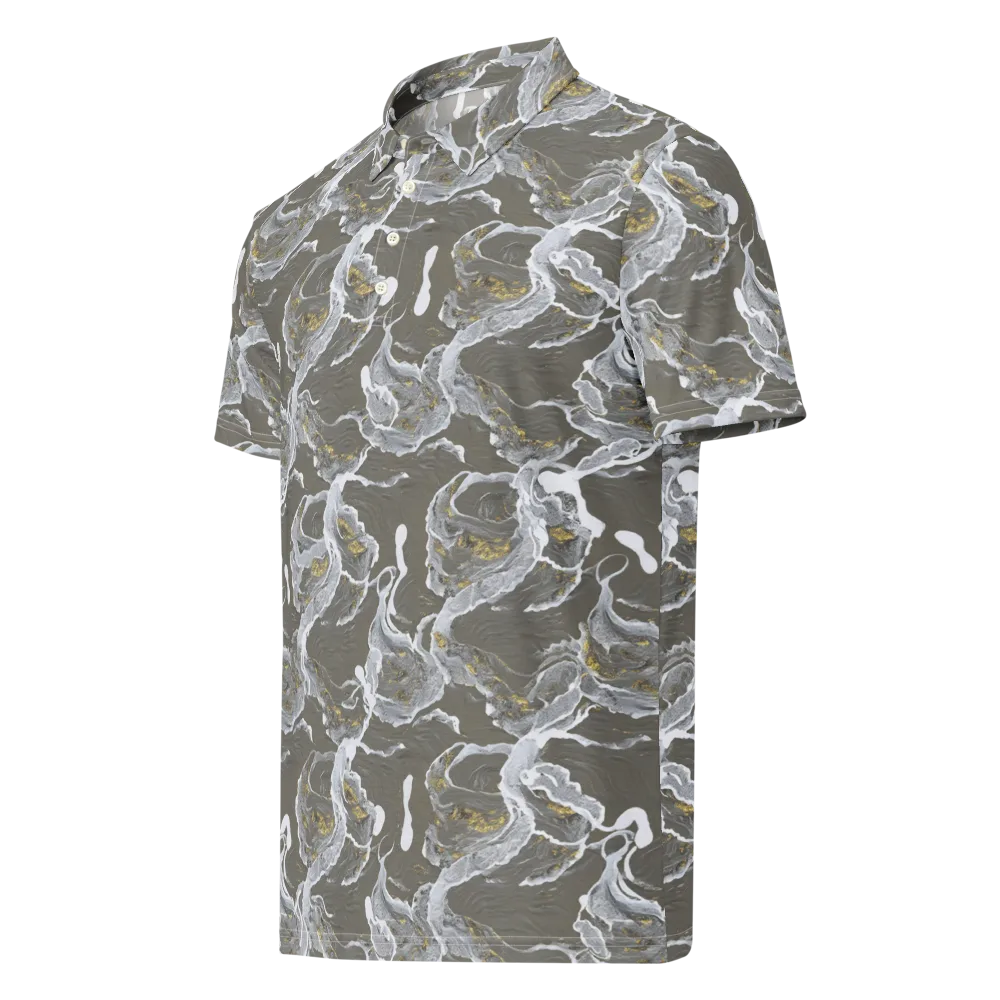 Gilded Koi on Men's Slim Fit Polo Shirt — Left Front