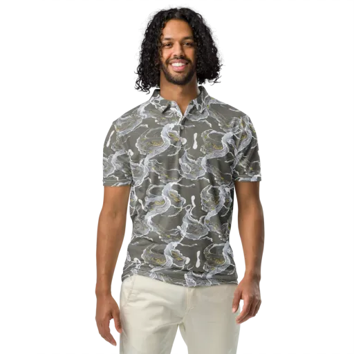 Gilded Koi on a Men's Slim Fit Polo Shirt