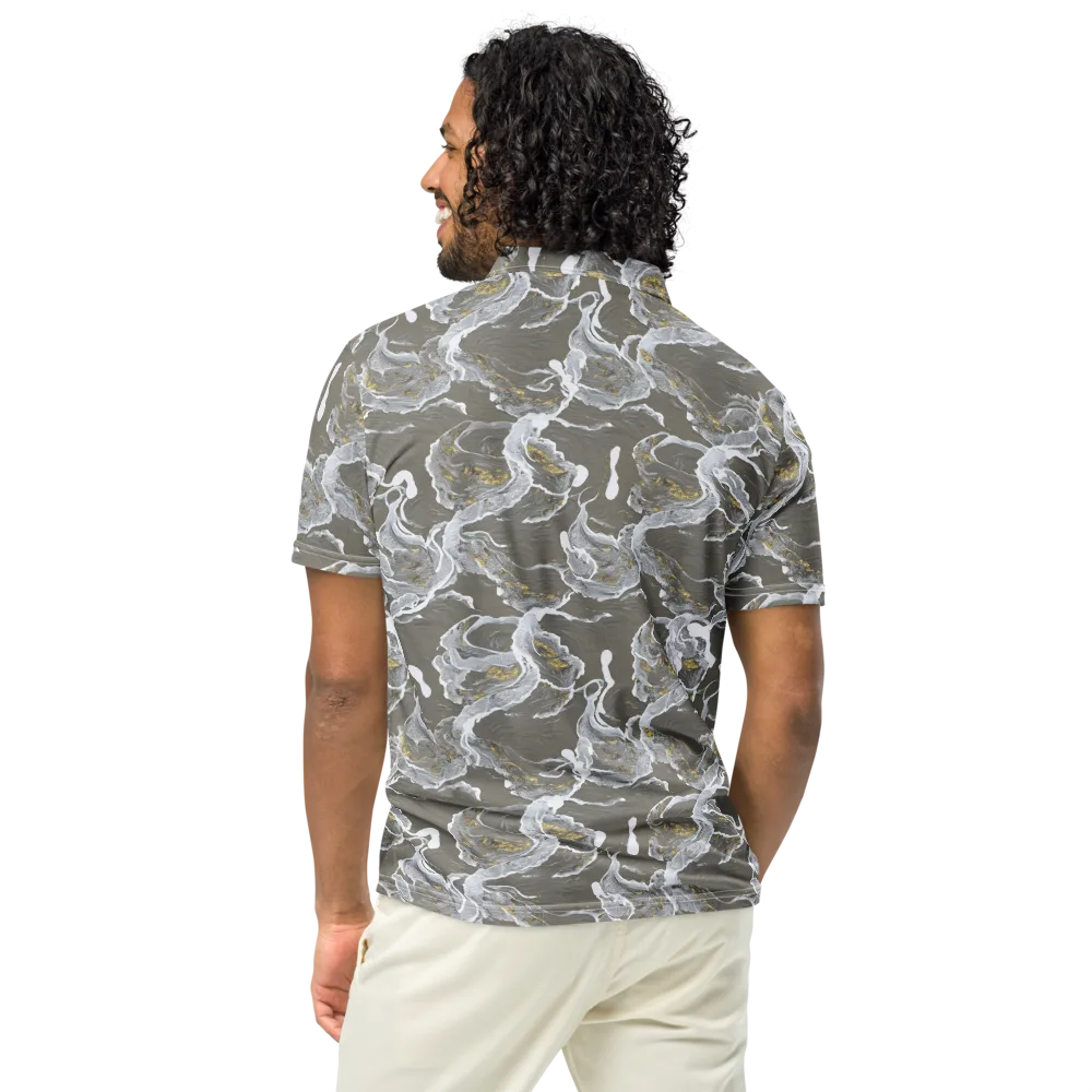 Gilded Koi on Men's Slim Fit Polo Shirt — Back