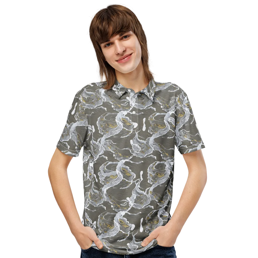 Gilded Koi on Men's Slim Fit Polo Shirt — Front