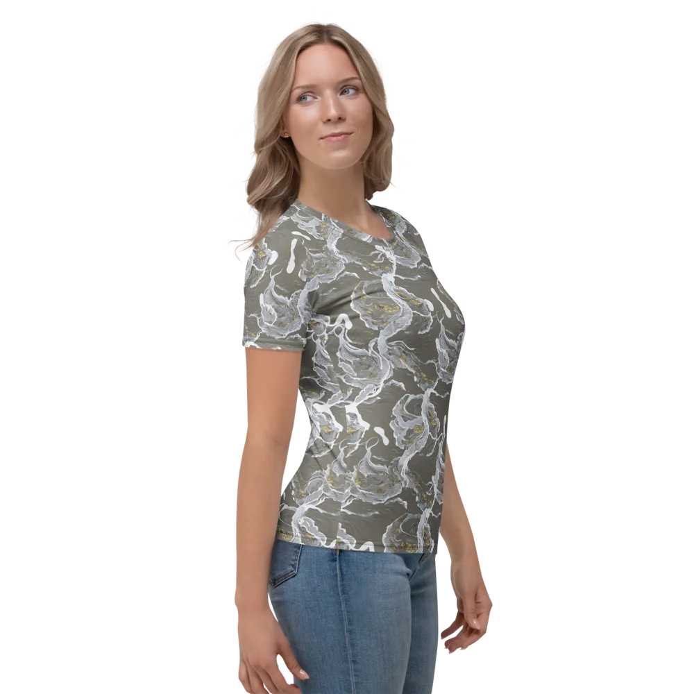 Gilded Koi on Women's Crew Neck T-Shirt — Right
