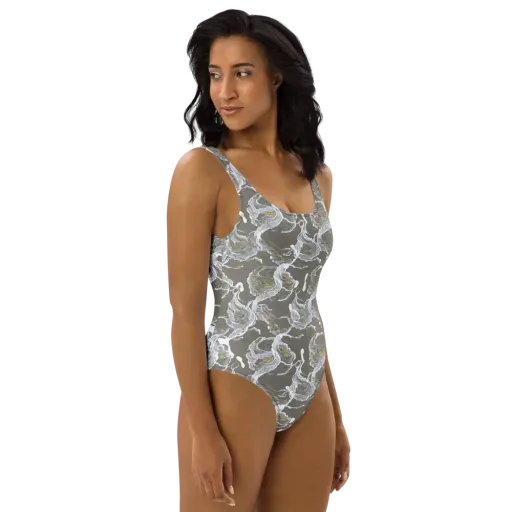 Gilded Koi on a One-Piece Swimsuit