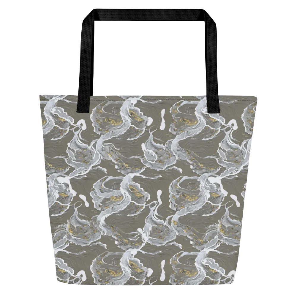 Gilded Koi on Large Tote Bag W/ Pocket — Front