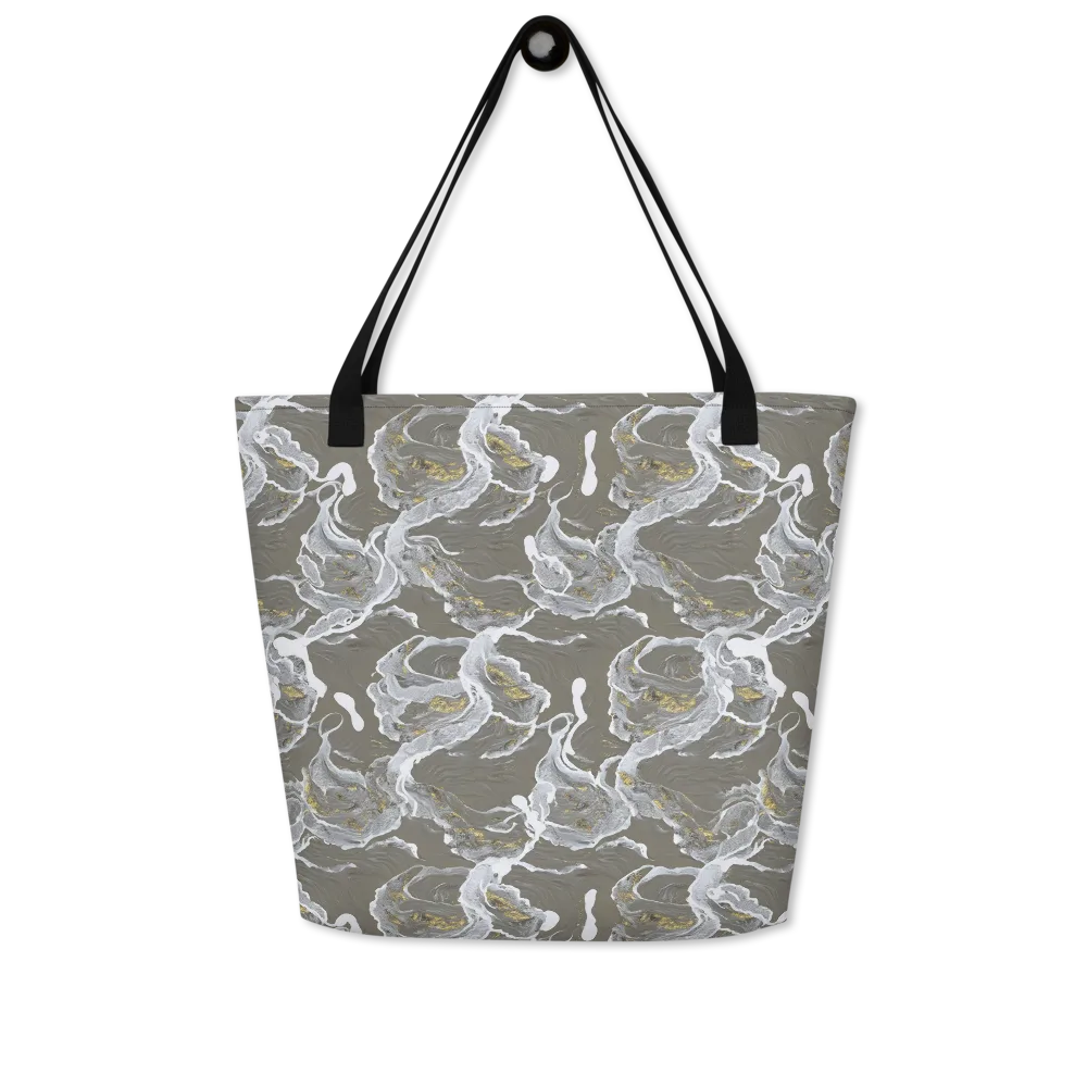 Gilded Koi on Large Tote Bag W/ Pocket — Front