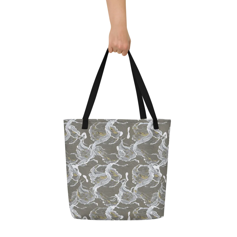 Gilded Koi on Large Tote Bag W/ Pocket — Front