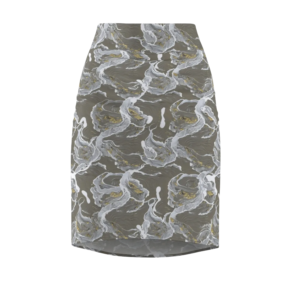 Gilded Koi on Pencil Skirt — Front