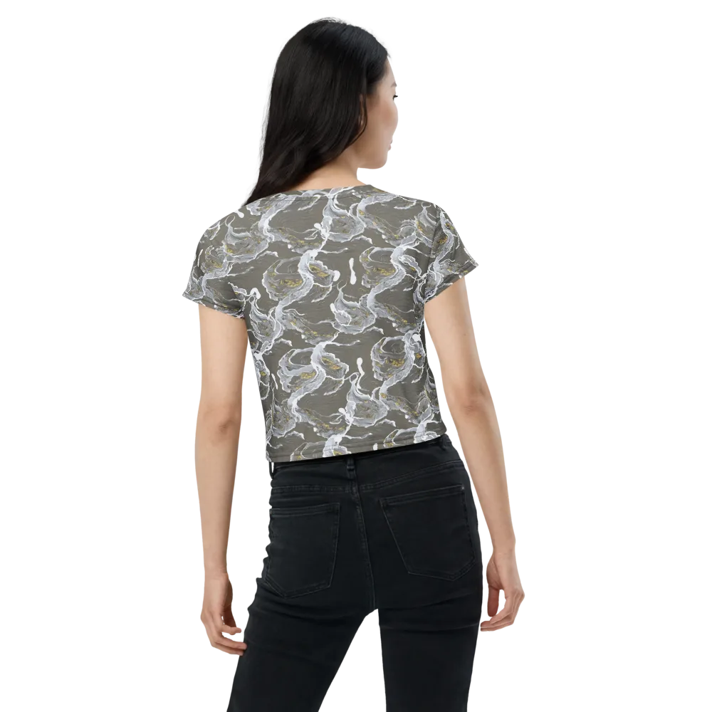 Gilded Koi on Crop Tee — Back