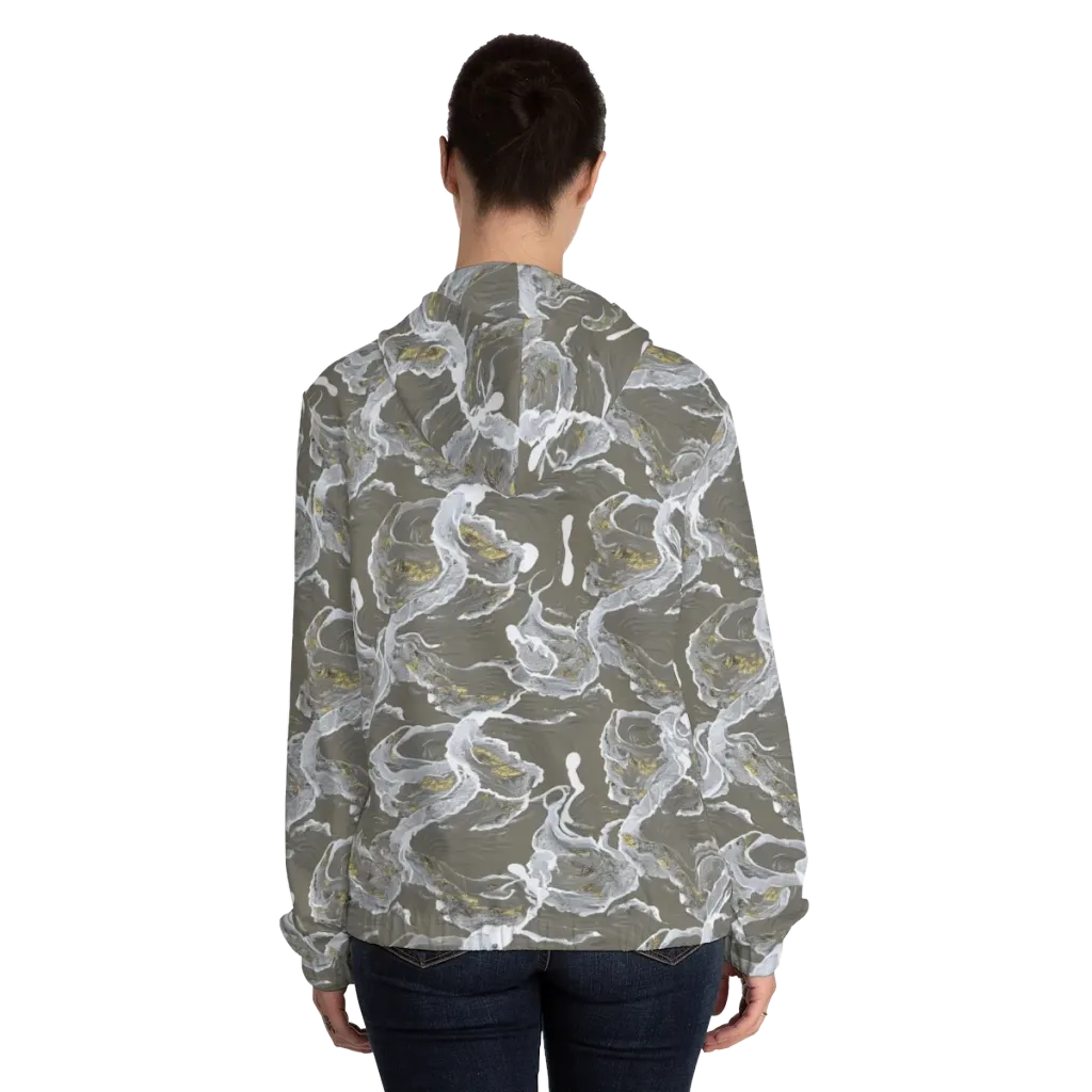 Gilded Koi on Women's Full-Zip Hoodie — Back On Person
