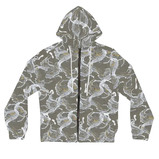 Gilded Koi on a Women's Full-Zip Hoodie