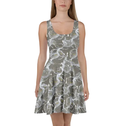 Gilded Koi on a Skater Dress
