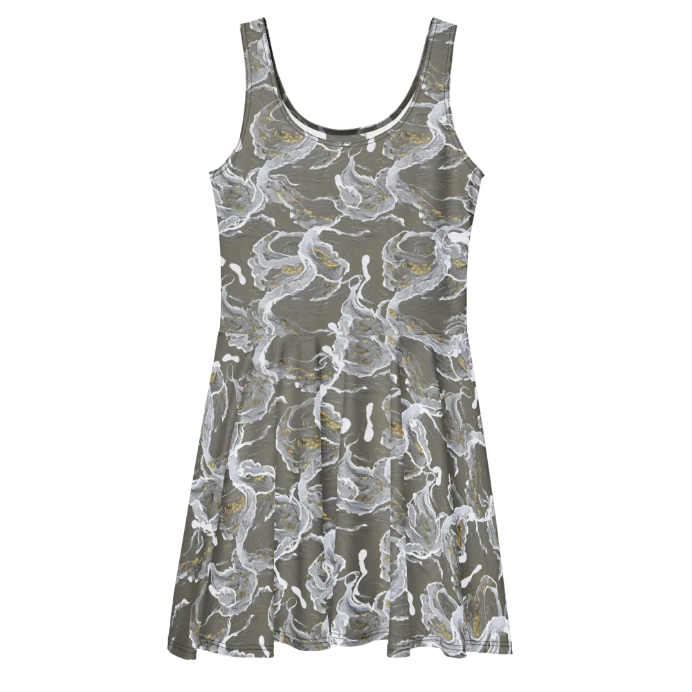 Gilded Koi on Skater Dress — Front
