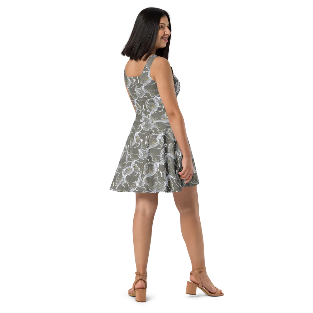 Gilded Koi on Skater Dress — Right