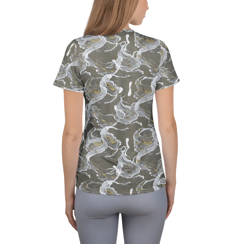 Gilded Koi on Women's Athletic T-Shirt — Back