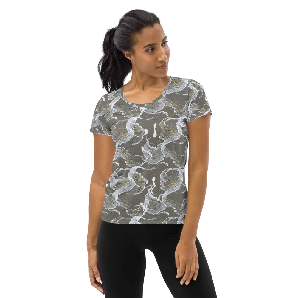 Gilded Koi on Women's Athletic T-Shirt — Front