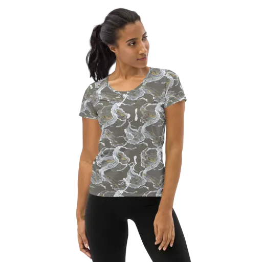 Gilded Koi on a Women's Athletic T-Shirt