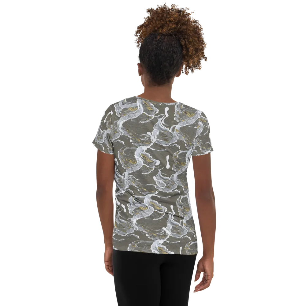 Gilded Koi on Women's Athletic T-Shirt — Back