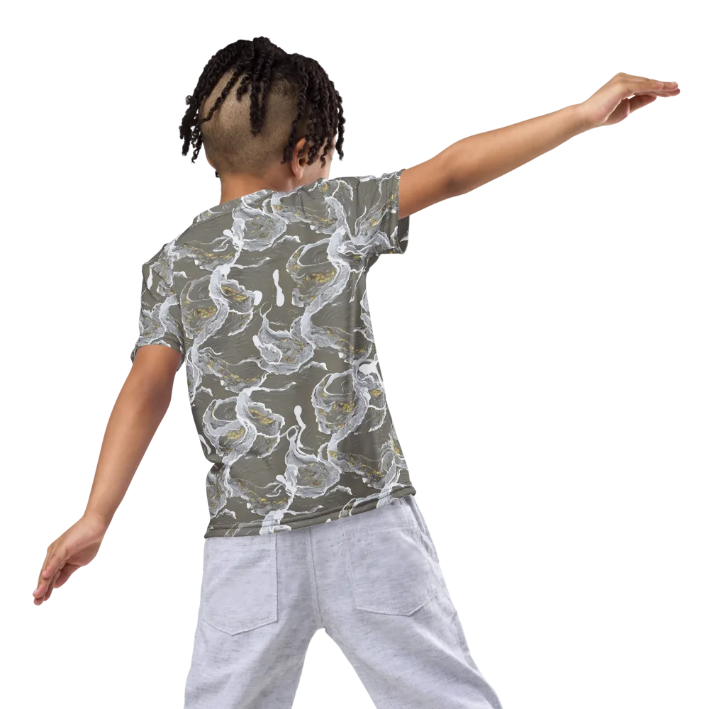 Gilded Koi on Kids Crew Neck T-Shirt — Back