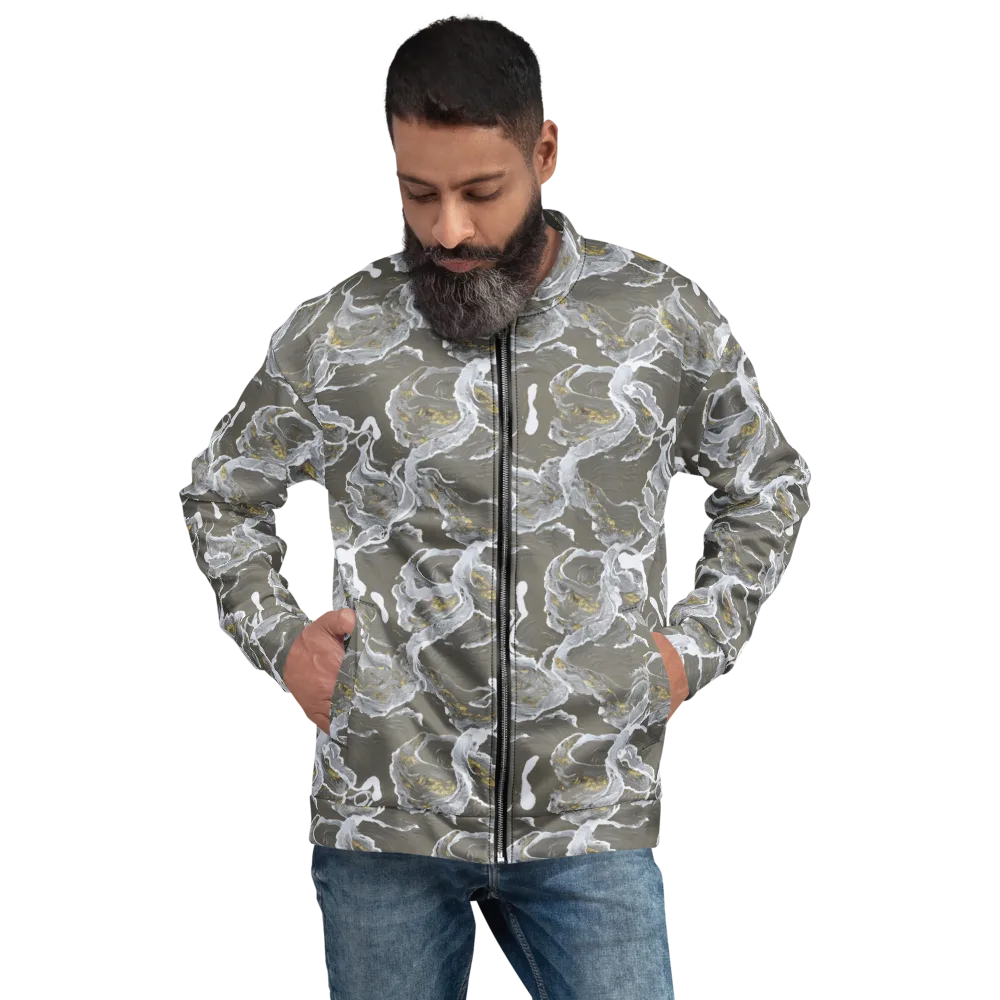 Gilded Koi on Bomber Jacket — Front