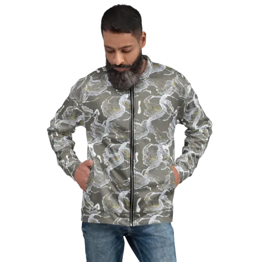 Gilded Koi on a Bomber Jacket