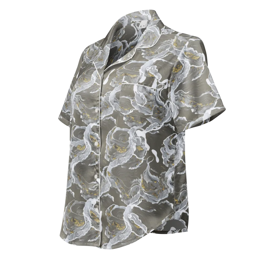 Gilded Koi on Women's Short Sleeve Pajama Top — Left Front