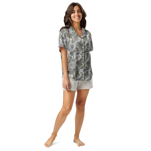 Gilded Koi on a Women's Short Sleeve Pajama Top