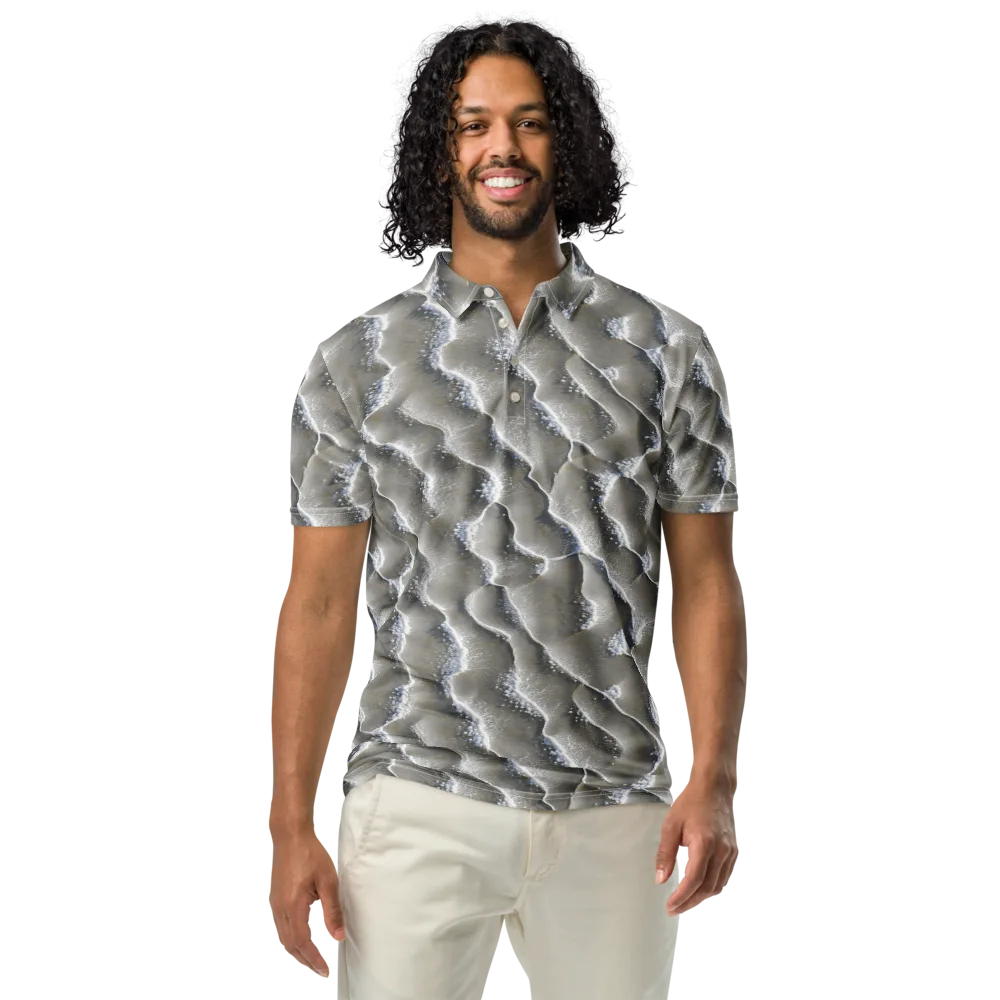 Moonlit Shoals on Men's Slim Fit Polo Shirt — Front