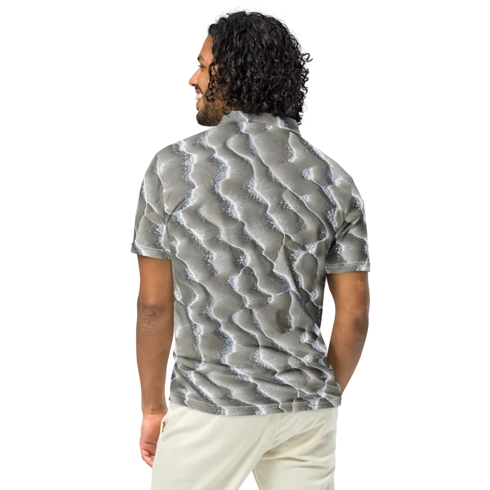 Moonlit Shoals on Men's Slim Fit Polo Shirt — Back