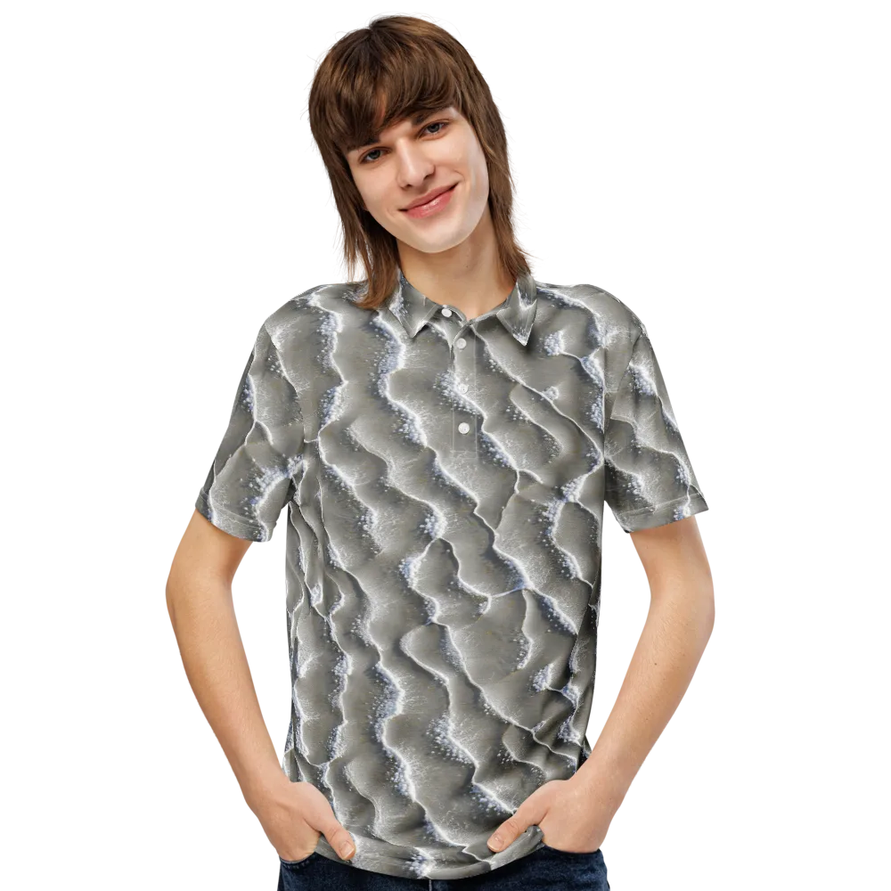 Moonlit Shoals on Men's Slim Fit Polo Shirt — Front