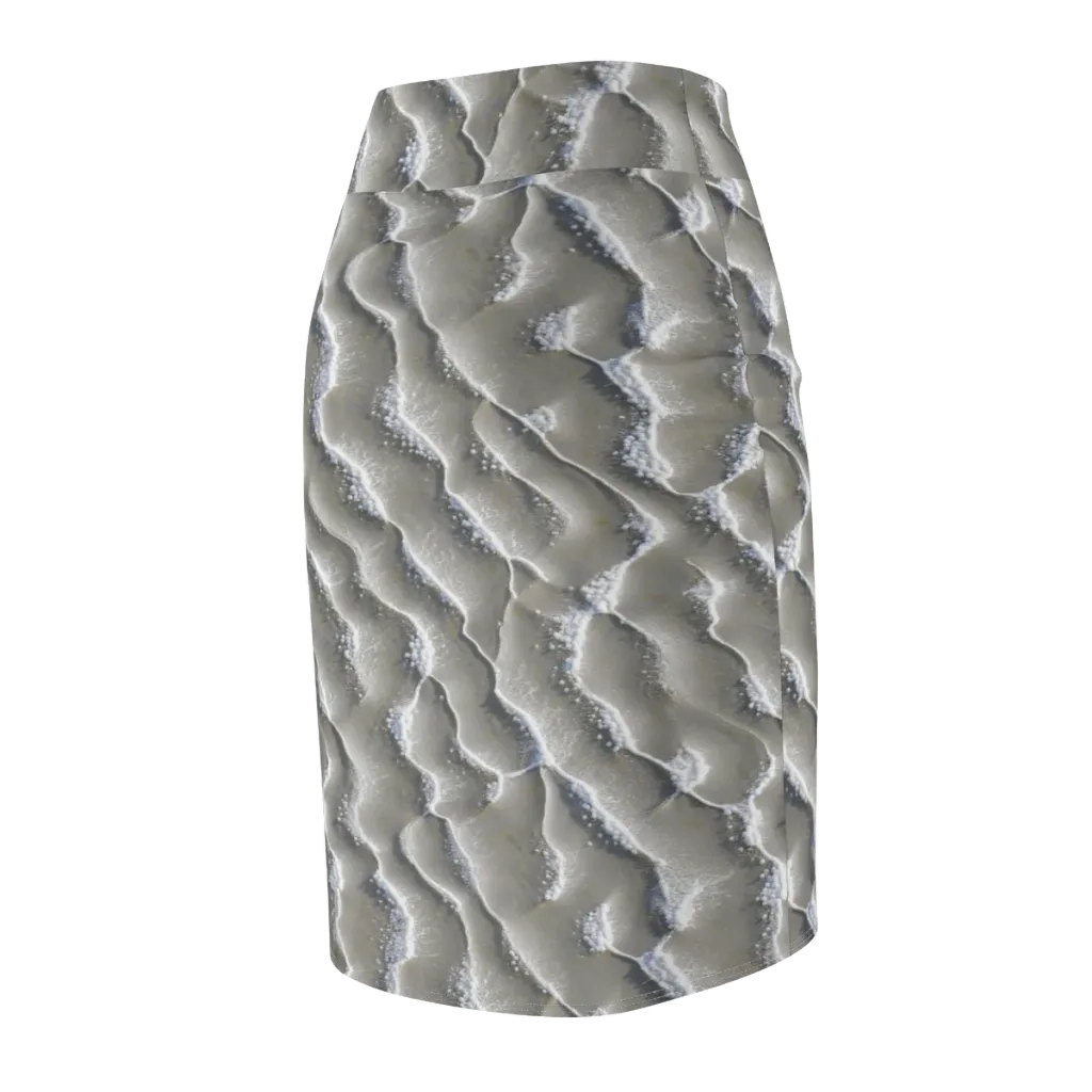 Moonlit Shoals on Pencil Skirt — Back Side