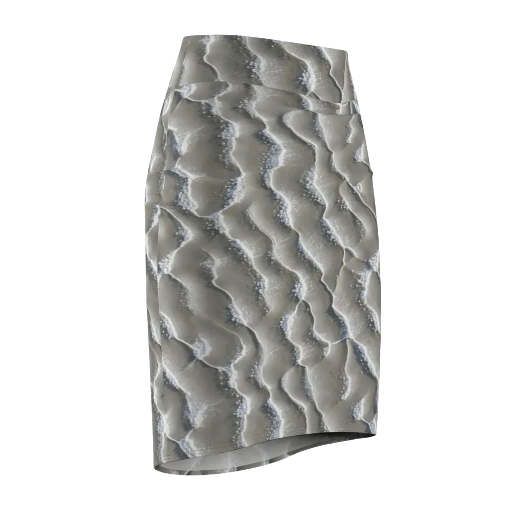 Moonlit Shoals on Pencil Skirt — Front Side