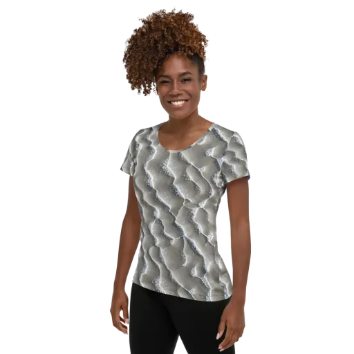 Moonlit Shoals on a Women's Athletic T-Shirt